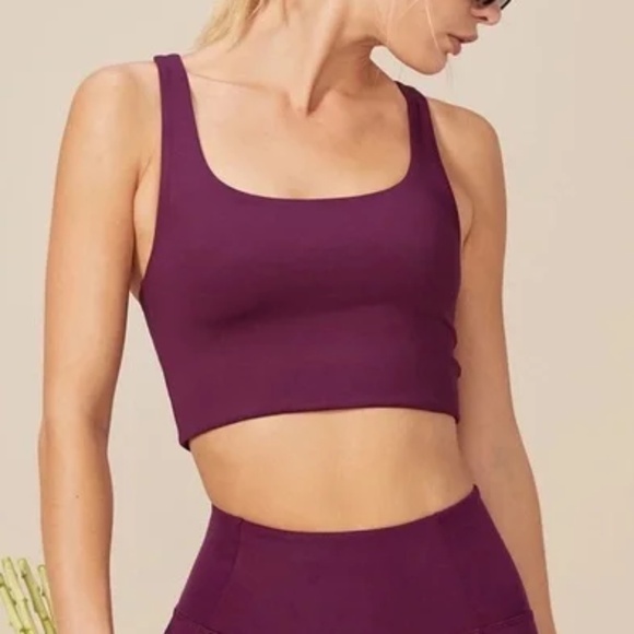 Girlfriend Collective Paloma Racerback Sports Bra in Plum XS - Picture 1 of 9